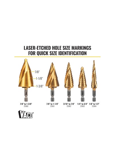 Klein Tools 25960 Kademeli Matkap Ucu, 7/8 Ila 1-3/8-inç, Spiral