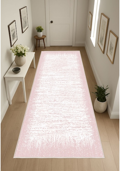 Pembe Dijital Baskı Halı Kaymaz Tabanlı Yıkanabilir Halı Yolluk Salon Halısı121