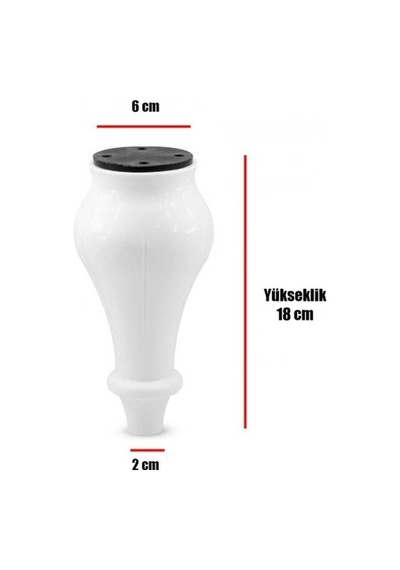 Lüks Dekoratif Mobilya Ayağı 18 Cm Beyaz Plastik Klasik Tasarım Dolap Koltuk Baza Ayağı Çoklu Renk
