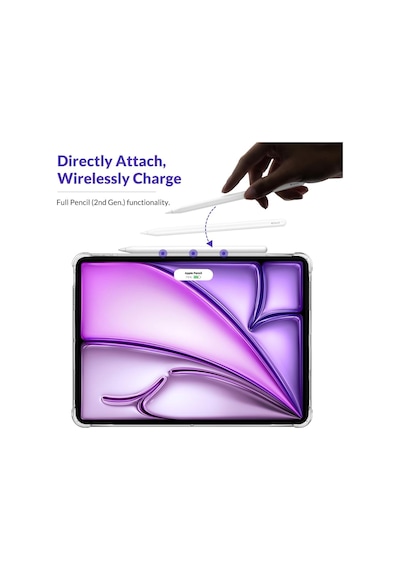 Apple Uyumlu iPad, Air 11 İnç Air 6.nesil M2 Kılıf Arkası Şeffaf Köşe Korumalı