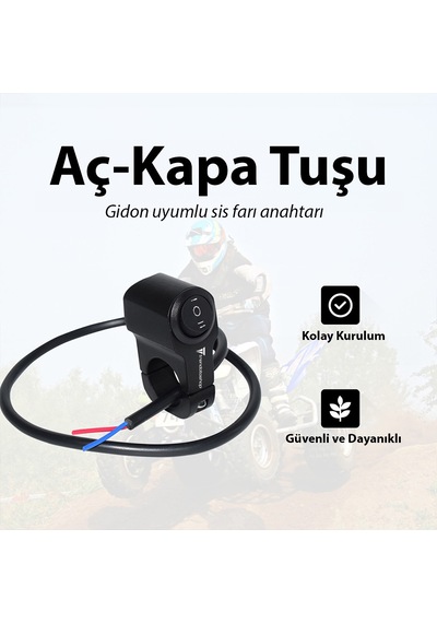 Universal Motosiklet Açma Kapama Düğmesi Gidon Bağlantılı Aç Kapa