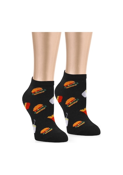 Ozzy Socks 5 Çift Eğlenceli Desenler Kadın Patik Çorap Ozzyp007 Çok Renkli