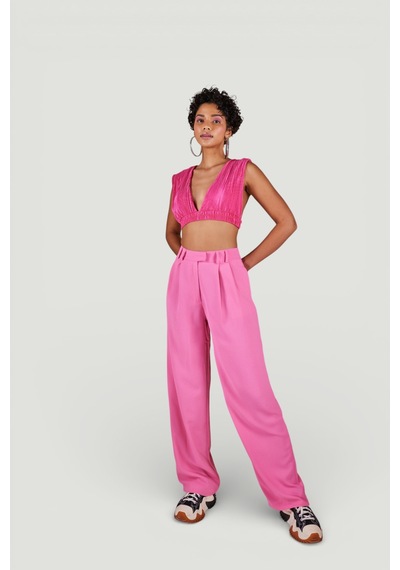 Holly Lolly Palazzo Kesim Yüksek Bel Palasia Pantolon Pembe
