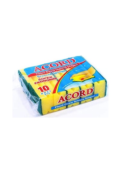 Oluklu Bulaşık Süngeri Ekonomik Paket 10 Adet Kolay Temizlik 2 Ad