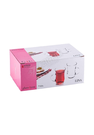 2 Adet Paşabahçe Glass4you 55783 Çay Bardağı 6 Lı Lina Çok Renkli