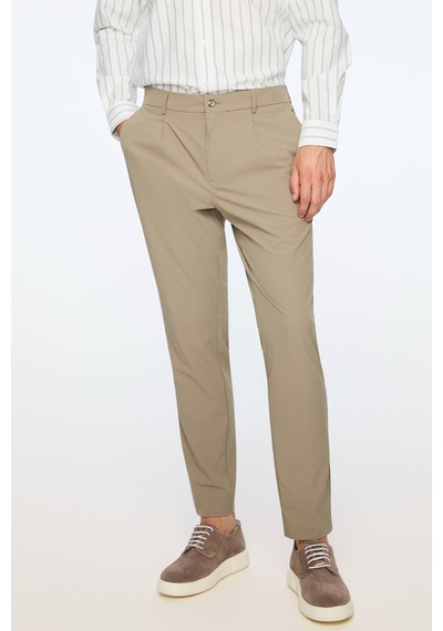 Morven Erkek Vizon Polyamid Trend Desenli Slim Fit Pantolon 26ys003006405 Vizon