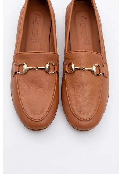 Luvishoes Luvi Shoes Trexıe Taba Cilt Hakiki Deri Tokalı Kadın Loafer Ayakkabı Taba Deri