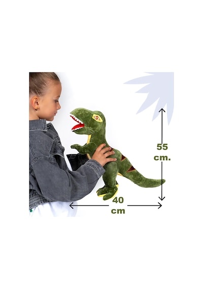 İthal Soft Kumaş Xl Boy Dinozor Tyrannosaurus T-rex Figür Peluş Oyuncak Uyku & Oyun Arkadaşı 55 Cm. Yeşil