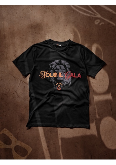 Gsstore Galatasaray Solo Il Gala Aslan Erkek T-shirt E251551 Siyah