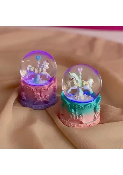 Mey İthalat Mini Boy Işıklı Unicorn Kar Küresi