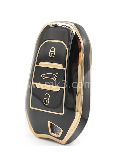 Peugeot Uyumlu 208 308 408 508 2008 3008 5008 Nano Anahtar Kılıfı Siyah