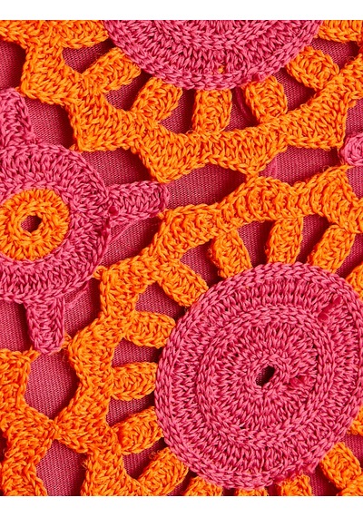 Koton İşlemeli Askılı Crop Büstiyer Pembe Desenli 4sak10046pk Pembe Desenli
