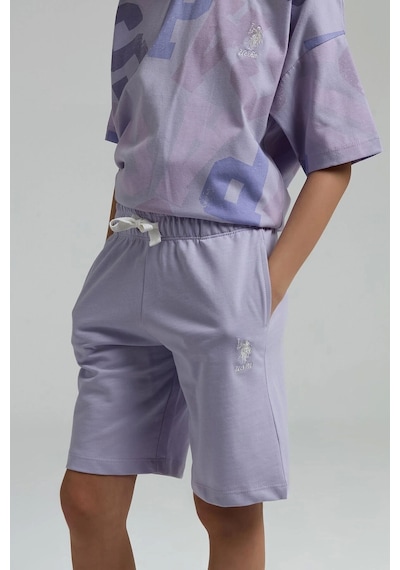 U.S. Polo Assn. Kız Çocuk Bermuda Takım - Lila Lila