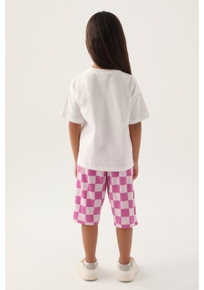 Rolypoly Saint Tropez Pembe Kız Çocuk Kapri Takım 5274-42958 Krem