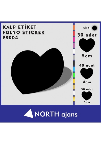 Kalp Folyo Duvar Sticklerı Siyah