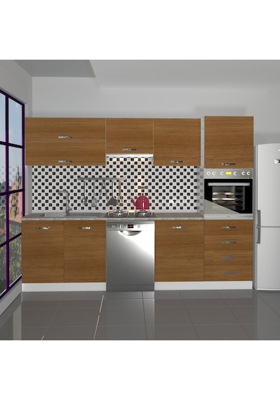 Decoraktiv Elite 280yq Ankastre Boy Dolaplı Mdf Hazır Mutfak Dolabı - Tezgah Dahil - Naturel Ceviz Decoraktiv Elite 280yq Ankastre Boy Dolaplı Mdf Hazır Mutfak Dolabı - Tezgah Dahil - Naturel Ceviz