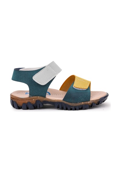 Kiko Kids Erkek Çocuk Sandalet Arz 2362 Petrol - Sarı