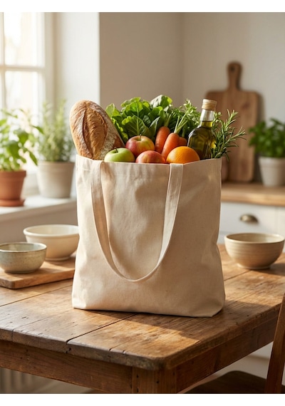 Doğal Renk Ham Bez Bez Çanta 35x40 Cm Çok Amaçlı Taşıma Ve Alışveriş Çantası Bej