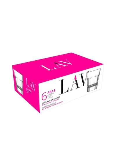 Lav Aras Cam Likör Bardağı 6'lı 45 ml (Shot/Şerbet Bardağı )