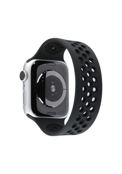Newface Apple Uyumlu Watch 38mm Ayarlı Delikli Silikon Kordon Semeglbl - 86 - Siyah-siyah