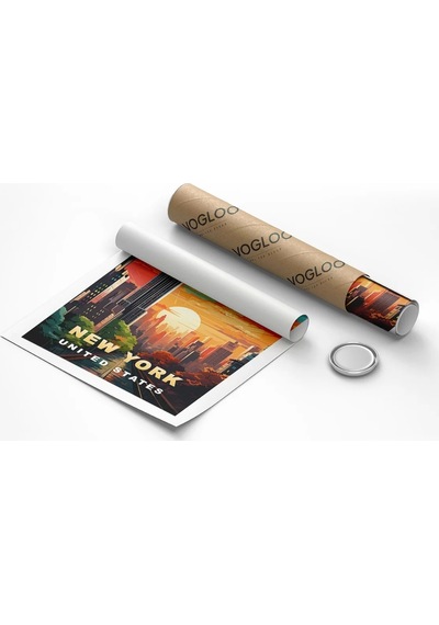 Çerçevesiz Poster Gün Batımında New York