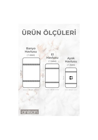 %100 Pamuk 3'lü Greek Havlu Seti - 1 Adet El Havlusu, 1 Adet Banyo Havlusu Ve 1 Adet Ayak Havlusu Beyaz