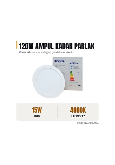 Jupıter 15w Eko Serisi Led Panel 4000k Naturel Beyaz - Ld474-n