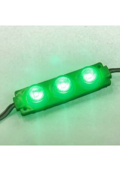 3 Mercekli 3030 Reklamcı Modül Yeşil 12 Volt 3 Watt 10 Adet