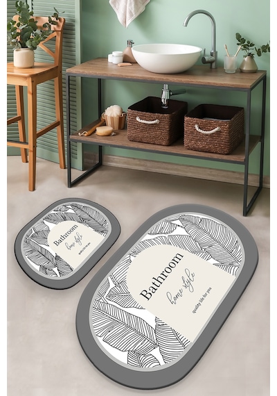 EARTH SURFACE DJT 2 LI SET Banyo Halısı Banyo Paspası Çok Renkli