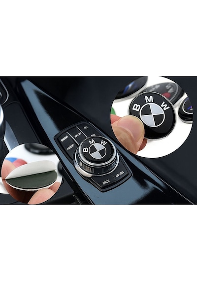 Bmw Uyumlu Joystick Konsol Sticker Arma Logo 2,9 Mm 2.9 Cm 1 Adet Siyah siyah