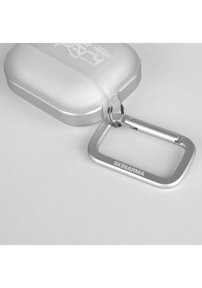 Apple Uyumlu AirPods Pro 2 Kılıf Skinarma Transparan Mat Tasarım Kinzoku Kılıf Beyaz