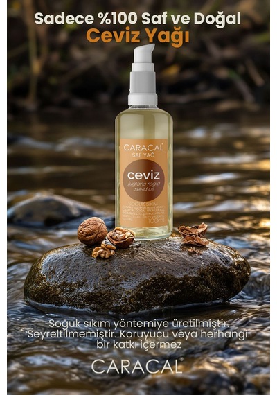 Caracal Ceviz Yağı 100ml %100 Saf Soğuk Sıkım Doğal Ve Katkısız Cold Press Juglans Regia Seed Oil 100 ML