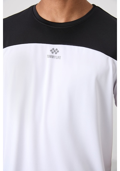 Tommy Life Beyaz Polyester Nefes Alan Dokulu İnce Esnek Standart Fit Erkek Performans T-shirt - 88386 Beyaz