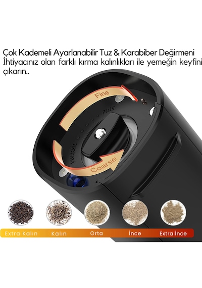 Neo Elektrikli Otomatik Tuz Ve Baharat Öğütücü Şarjlı Değirmen