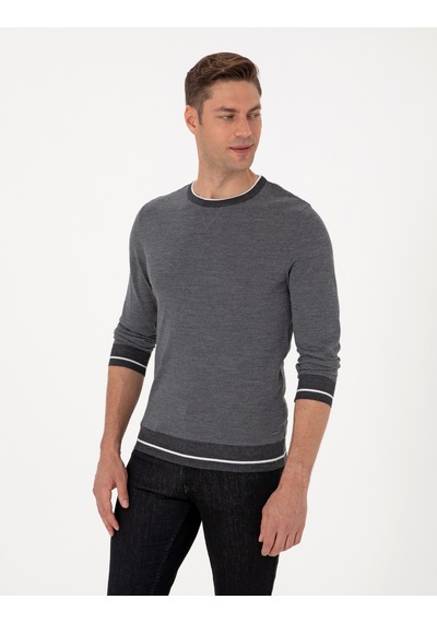 Pierre Cardin Erkek Açık Gri Melanj Kazak /triko 50315712-vr091 Açık Gri Melanj