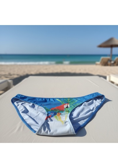 Bonbon Kadın Plaj Giyim Mavi Renk Baskılı Bikini Alt Bb2721