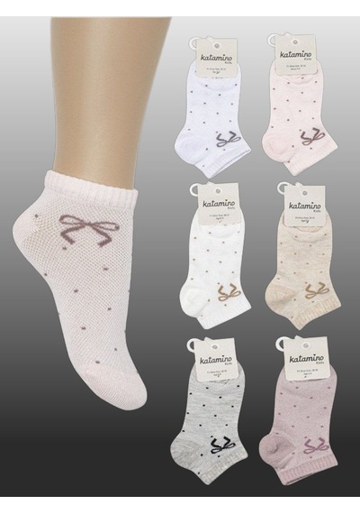 Kıpırık Baby 6'lı Kız Çocuk Kurdele Desenli Patik Çorap-1225 ÇoK Renkli