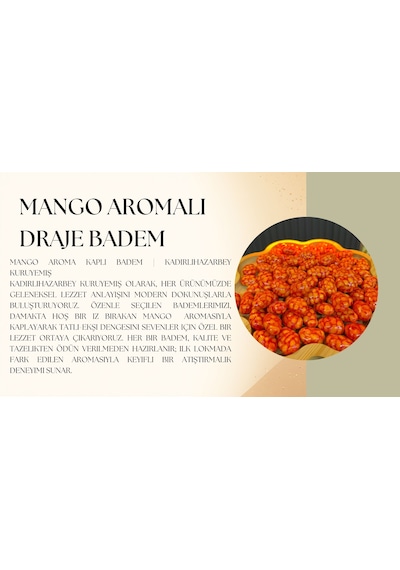Kadirlihazarbey Mango Aromalı Draje Badem 50 Gr