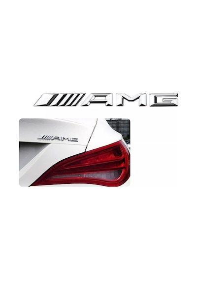 Amg Krom Bagaj Yazısı Üçgen Tip Arması Logosu 3m 3d Abs Mercedes Glc