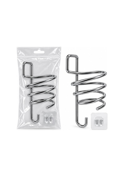 Krom - Metal Fönlük Fön Makine Askısı Yapışkan Askılı 5570 Çok Renkli
