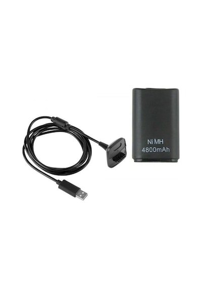 Xbox 360 Kontroller Için 4800 Mah Şarjlı Nı-mh Pil Ve Kablo Seti