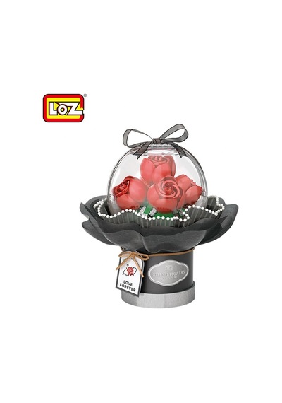 Lz-1300 Loz Ledli Kırmızı Gül Buketi 305 Parça Block Oyuncak