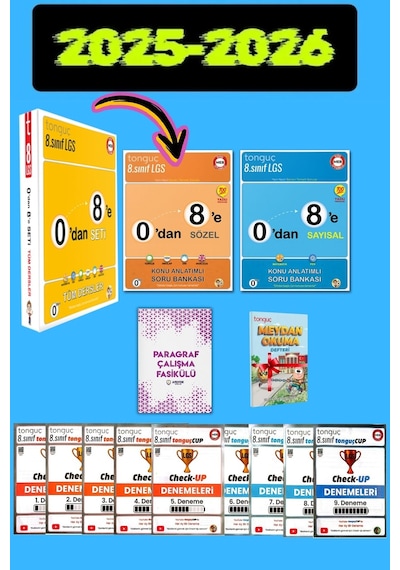 Tonguç Akademi 0 Dan 8 E Hazırlık Seti + Lgs Deneme Seti