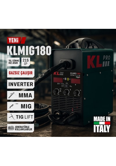 Klpro Klmıg180 170 Amper Gazlı/gazsız Gaz Altı Ve Elektrod Mma Kaynak Makinesi