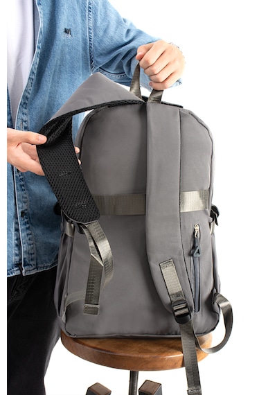 Ventis Qualty Okul Çantası Su Geçirmez Klinkır Kumaş Unisex Sırt Çantası Model 7d 12 Gri