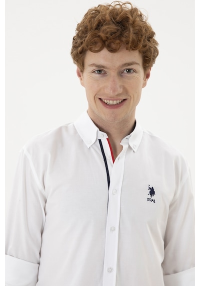 U.s. Polo Assn. Erkek Beyaz Gömlek Desenli 50288312-vr013 Beyaz