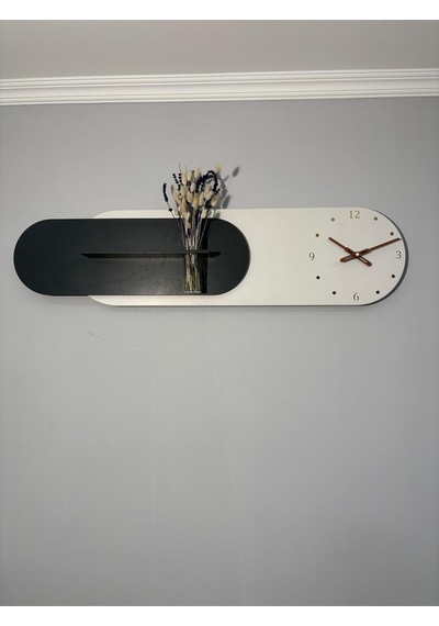 Kardelen Ahşap Pilli Ledli İskandinav Tarzı Salon Duvar Rafı Modern Çiçeklik 112 X 28 Cm Paris Grisi - Antrasit