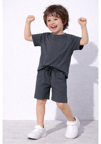 Cg Kids Kabartma Enjeksiyon Baskılı Tshirt & Yandan Cepli Şort Alt Üst Takım Süper Kalite Kumaş Gri Cg Kids Kabartma Enjeksiyon Baskılı Tshirt & Yandan Cepli Şort Alt Üst Takım Süper Kalite Kumaş Gri