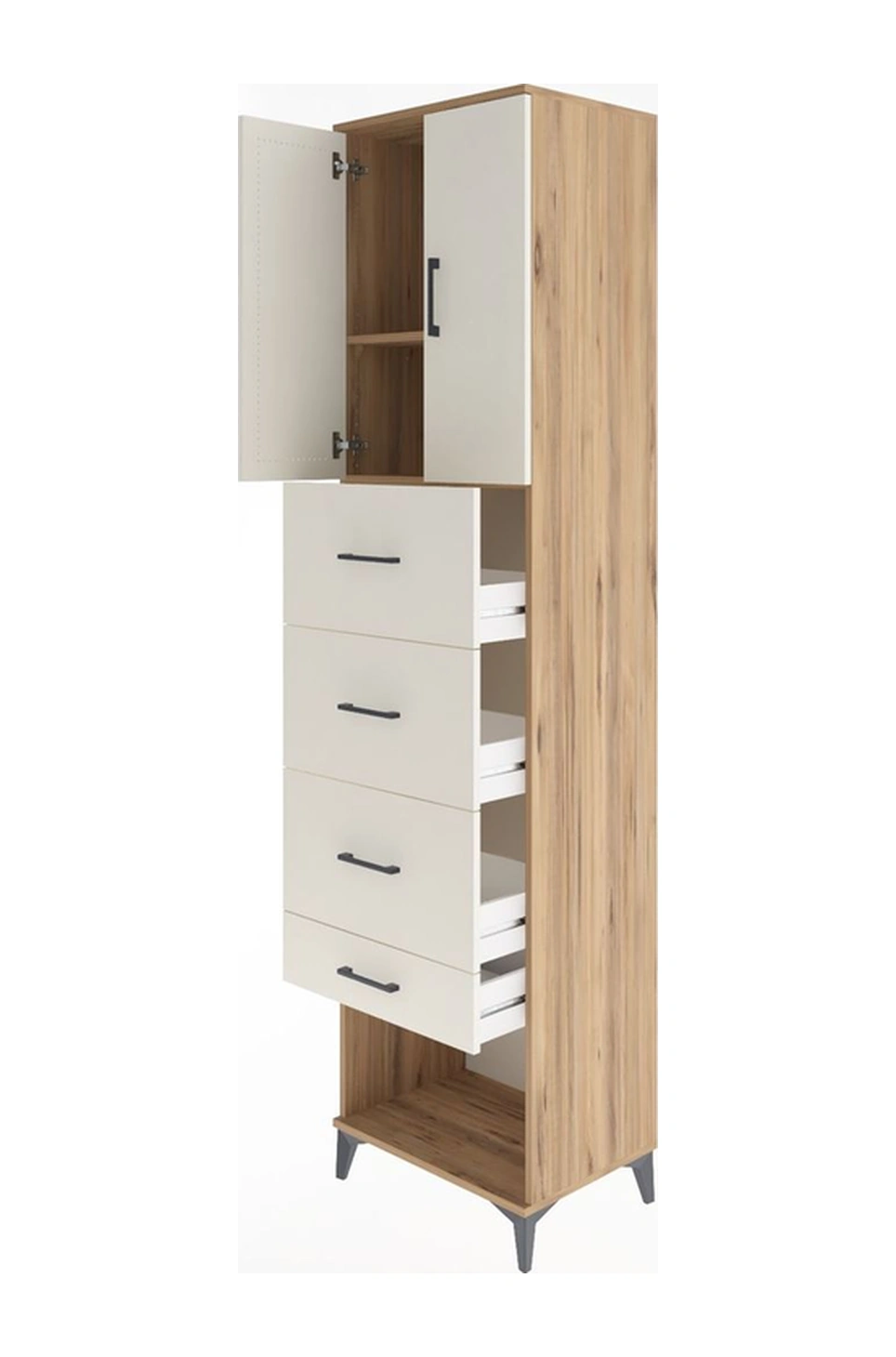 Hyperion Dolap 2 Raflı 4 Çekmeceli 2 Kapaklı 60x44x243 Çam-ay... Çam Hyperion Dolap 2 Raflı 4 Çekmeceli 2 Kapaklı 60x44x243 Çam-ay... Çam