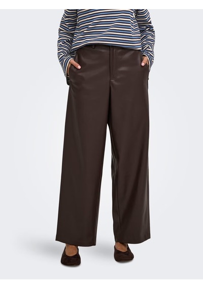 Only Onlneli Mw Faux Lea Barrel Kadın Pantolon 15376856 Kahve